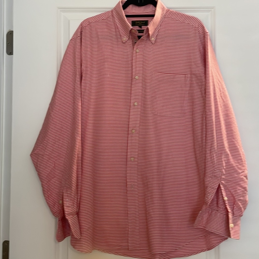 Bobby Jones cotton plaid button down golf placket soft woven in Italy L (16.5)